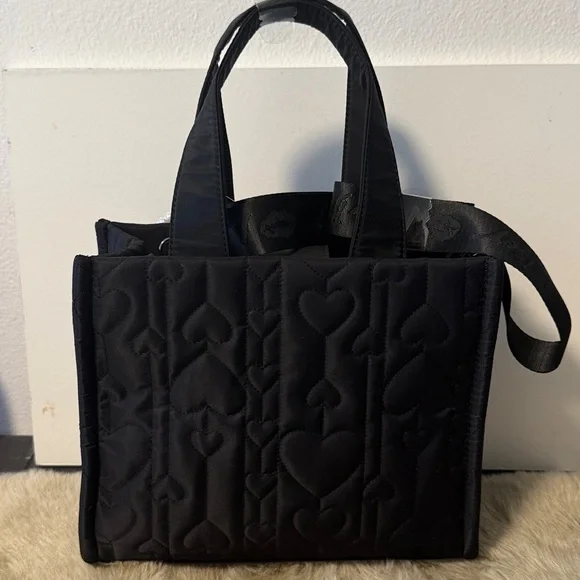 Betsey Johnson Black Tote with Leopard Bow - Picture 2 of 4